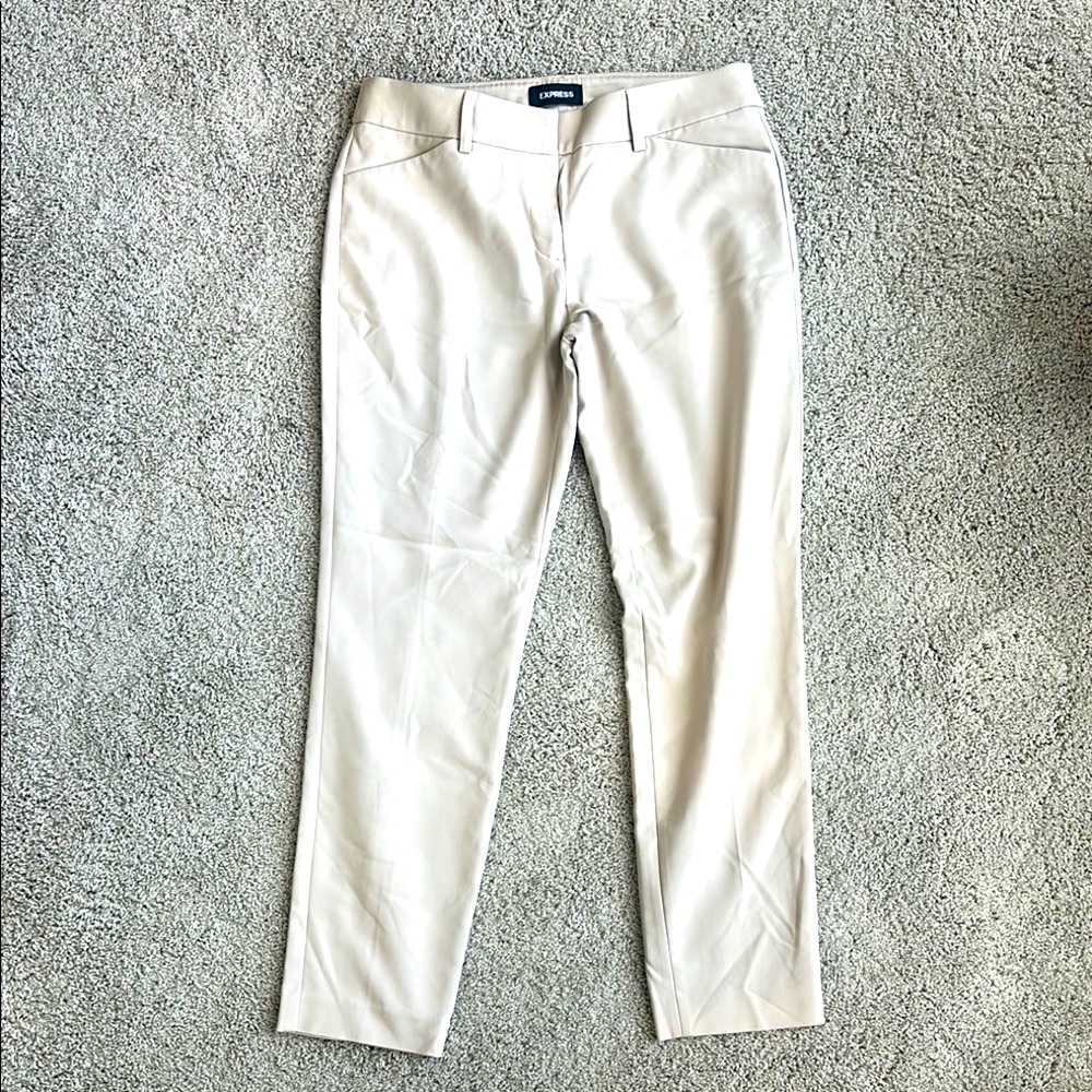 Express Cream Pantsuit Tailored Straight Leg